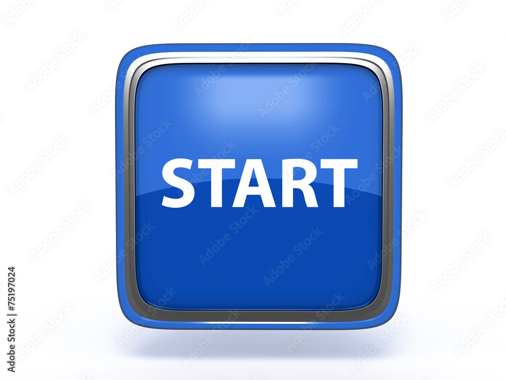 start square icon on white background start square icon on white background