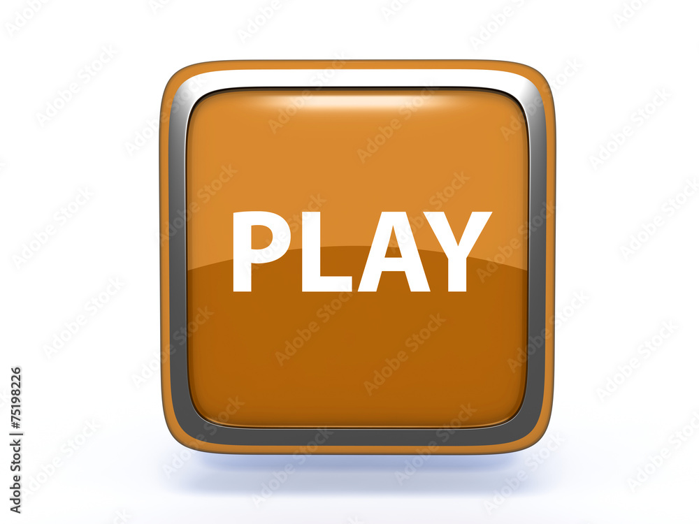 play square icon on white background play square icon on white background