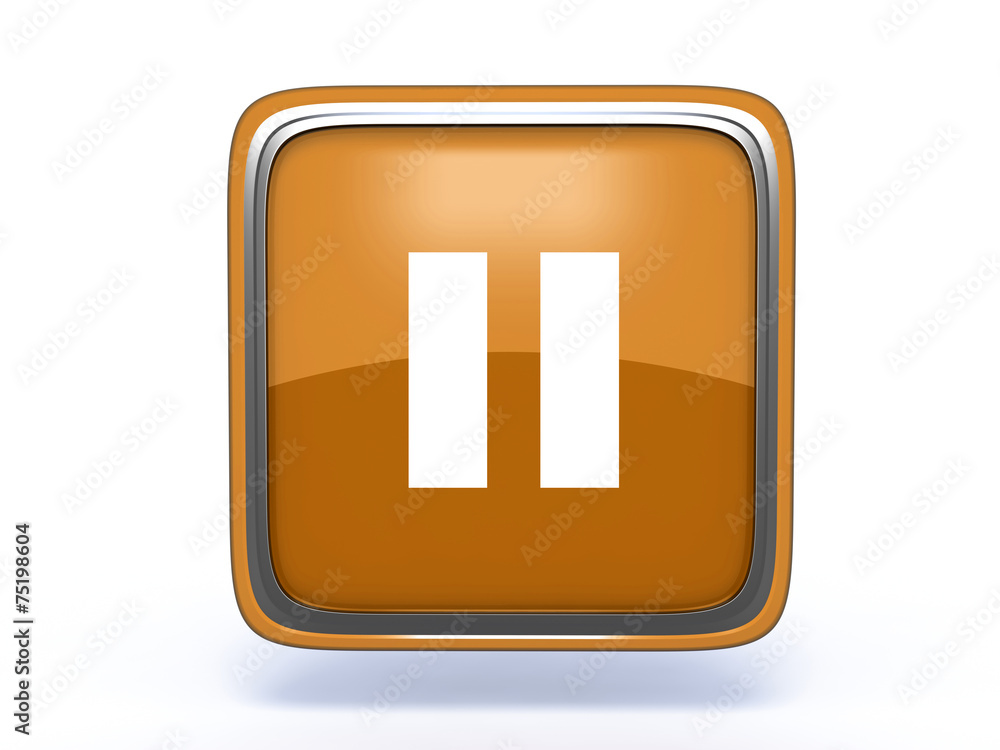 pause square icon on white background pause square icon on white background