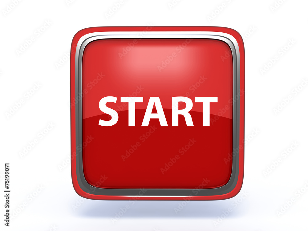 start square icon on white background start square icon on white background