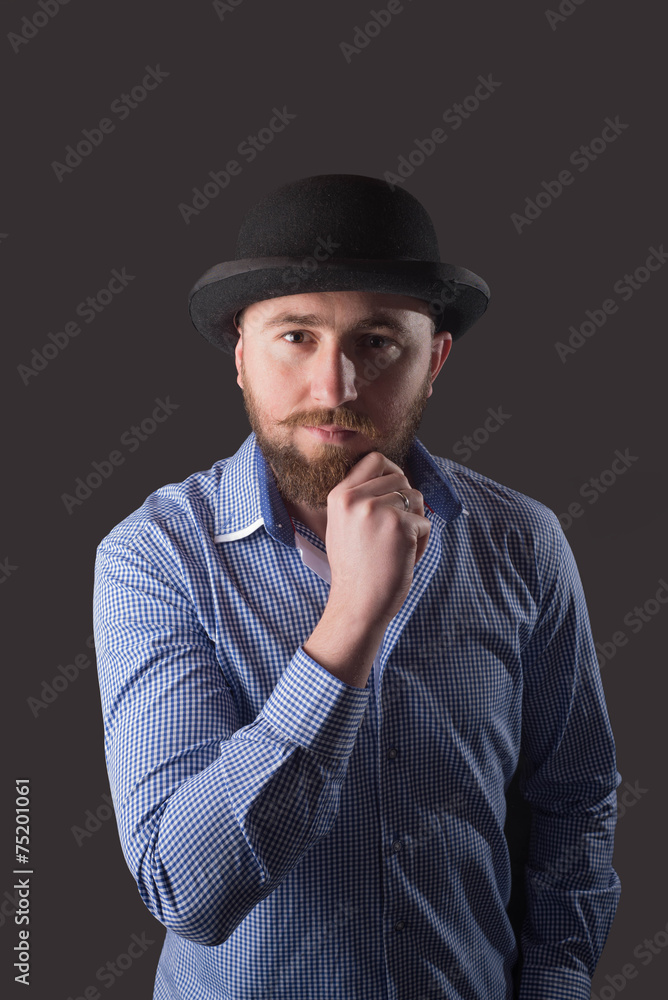 thinker with hat