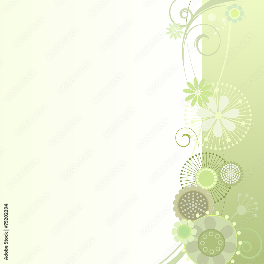 Naklejka premium Floral background in light green