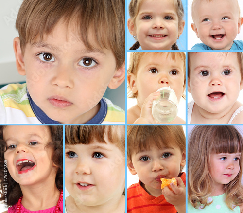 Cute little children collage