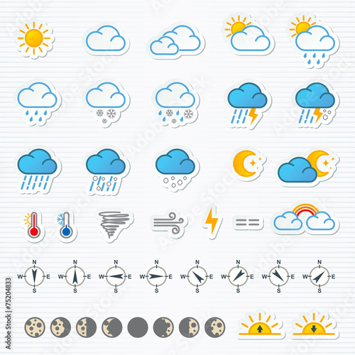 Weather icons. Vector illustration. Set