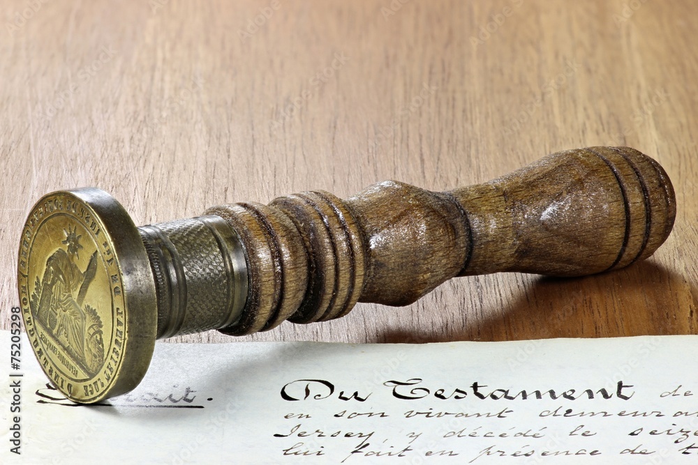 Testament in französischer Sprache StockFoto Adobe Stock