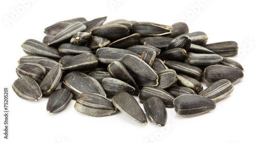 sunflower seeds isolated on the white background