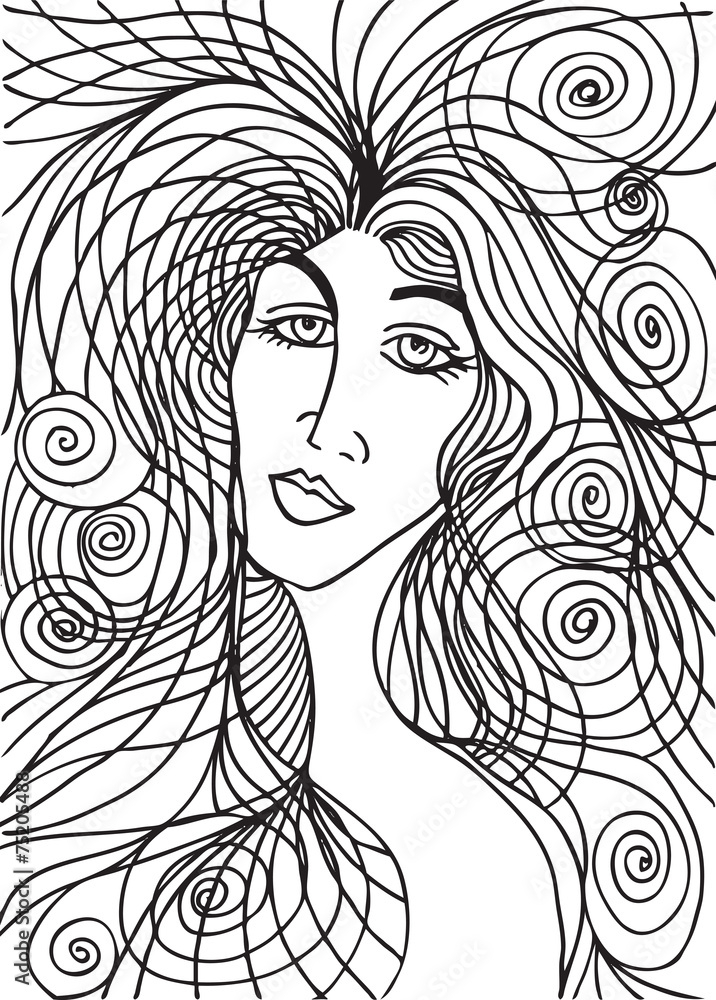 Abstract sketch of woman face Abstract sketch of woman face