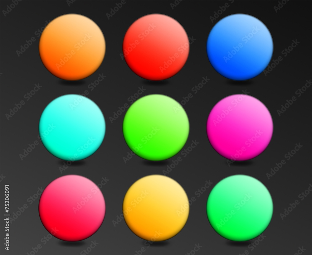 collection of color spheres on a black background