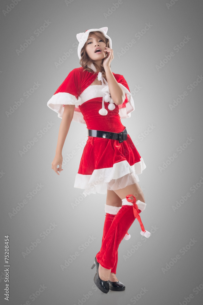 Sexy Christmas girl of Asian