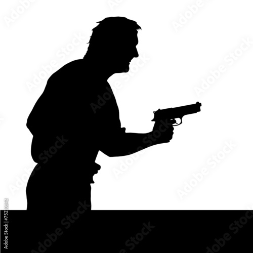 man with gun silhouette