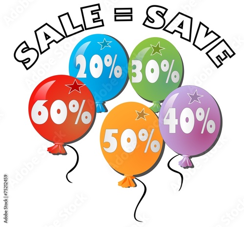 Discount eye-catcher with colored balls