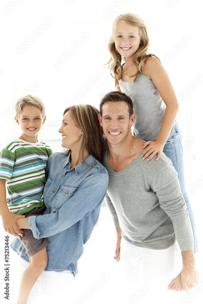 Obraz premium Happy standard Caucasian family