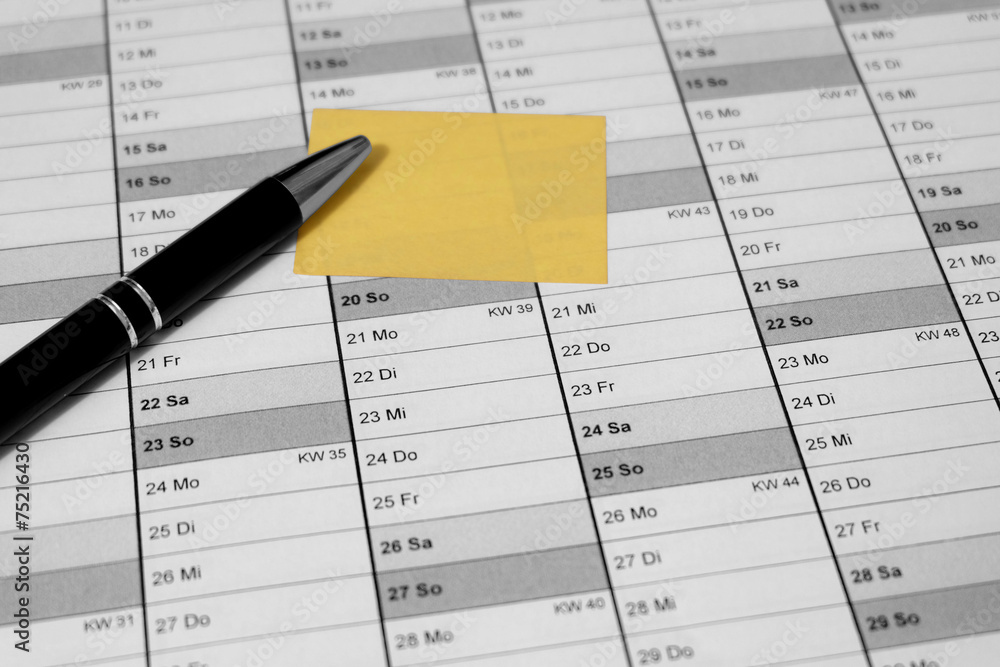 Terminkalender Büro Klebezettel kleine Anmerkung Terminkalender Büro Klebezettel kleine Anmerkung