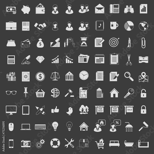 Vector Icons set in one color for web and applications.