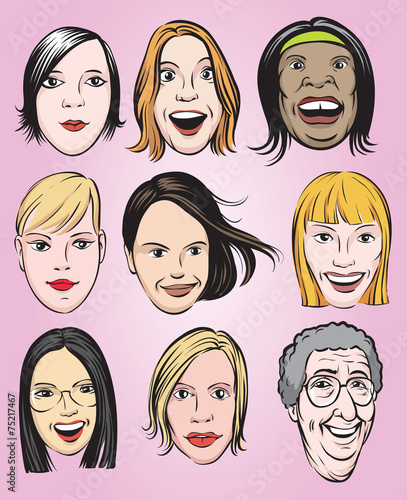 various women faces collection