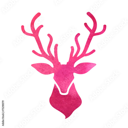 watercolor deer head