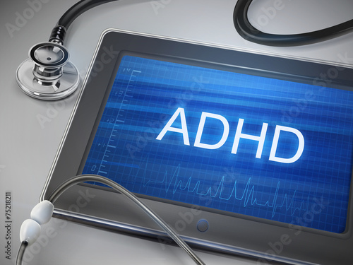 ADHD word display on tablet