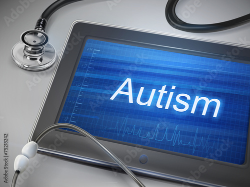 autism word display on tablet