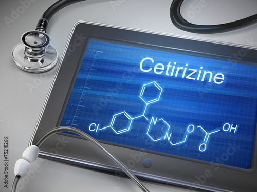 cetirizine word display on tablet photo