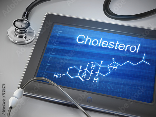 cholesterol word display on tablet