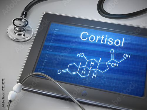 cortisol word display on tablet