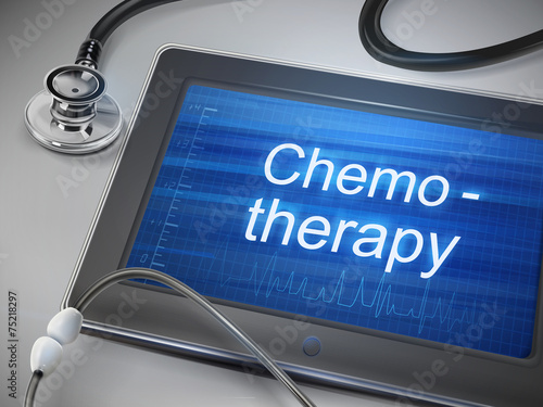 chemotherapy word display on tablet