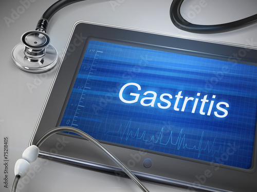 gastritis word display on tablet