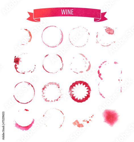 wine stain circles in red tones