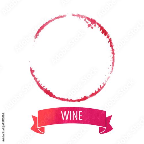 wine stain circle in red tones
