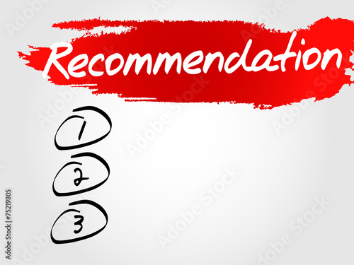 Recommendation Blank List, vector concept background