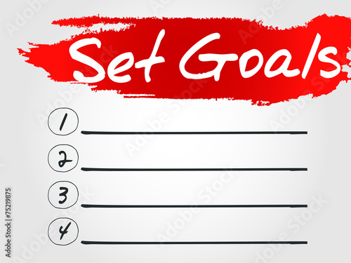 Set Goals Blank List, vector concept background