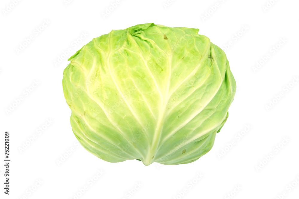 Green cabbage isolated on white background Green cabbage isolated on white background