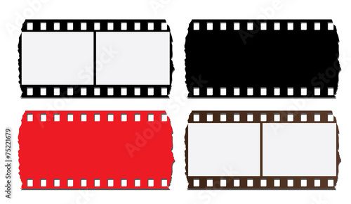 35 mm gold filmstrip isolated on white background