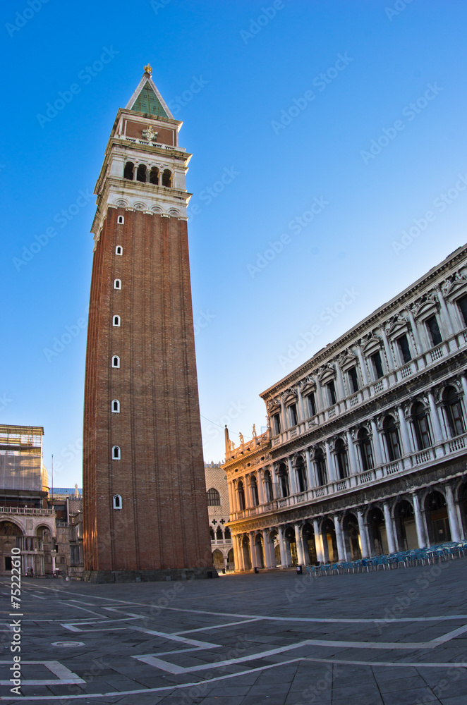 Campanila bell tower at piazza San Marco in Venice