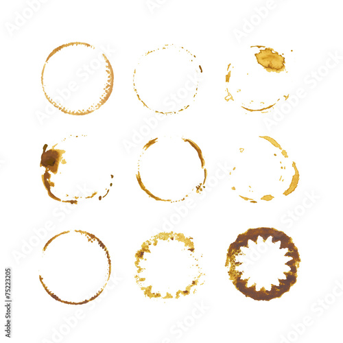 coffee stain circles in brown tones