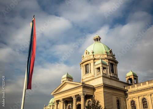 Serbian National Assembly building (Narodna skupstina) in Belgra