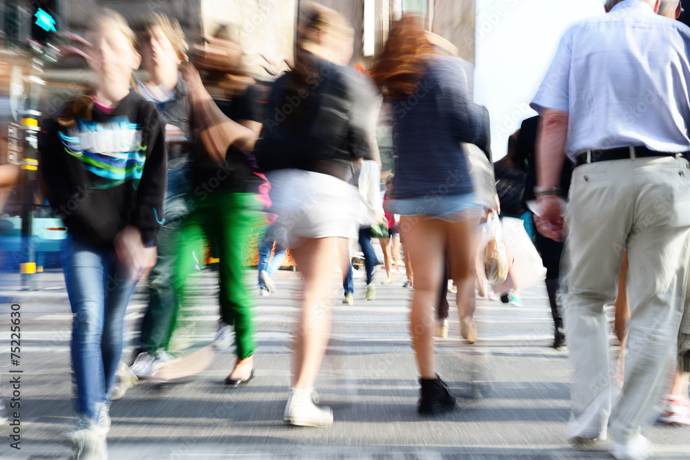 Motion blurred pedestrians