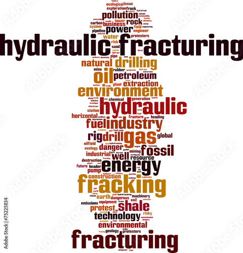 Hydraulic Fracturing word cloud concept. Vector illustration