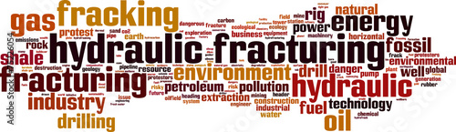 Hydraulic Fracturing word cloud concept. Vector illustration