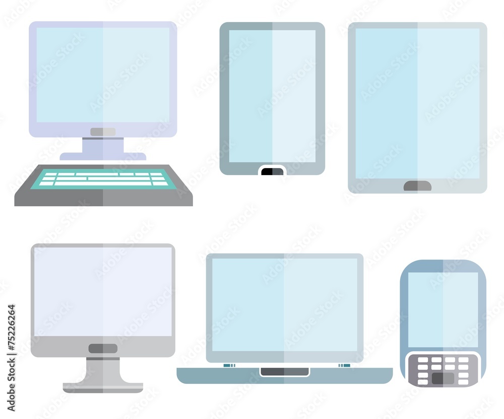 computer, smart device icons, smart phone