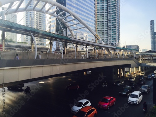 Canvas Print urban scene of bangkok traffic