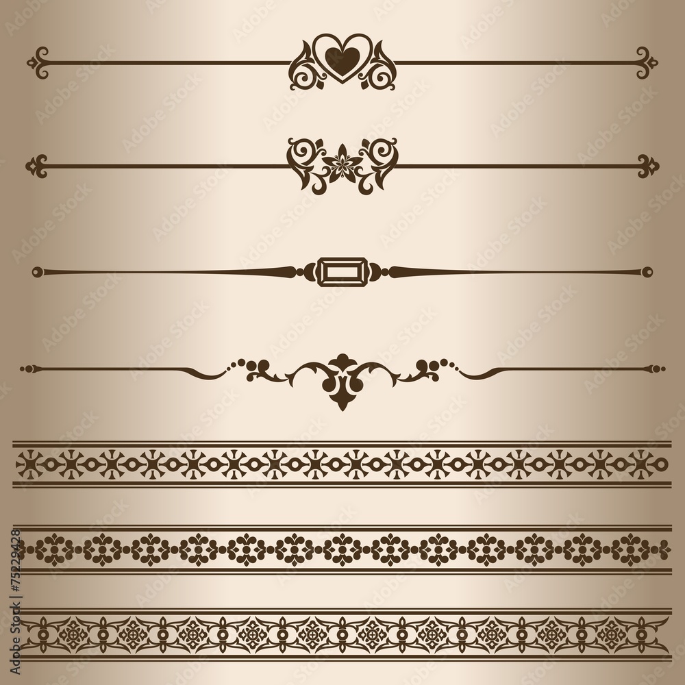 Fototapeta premium Design elements - dividing lines and ornaments.
