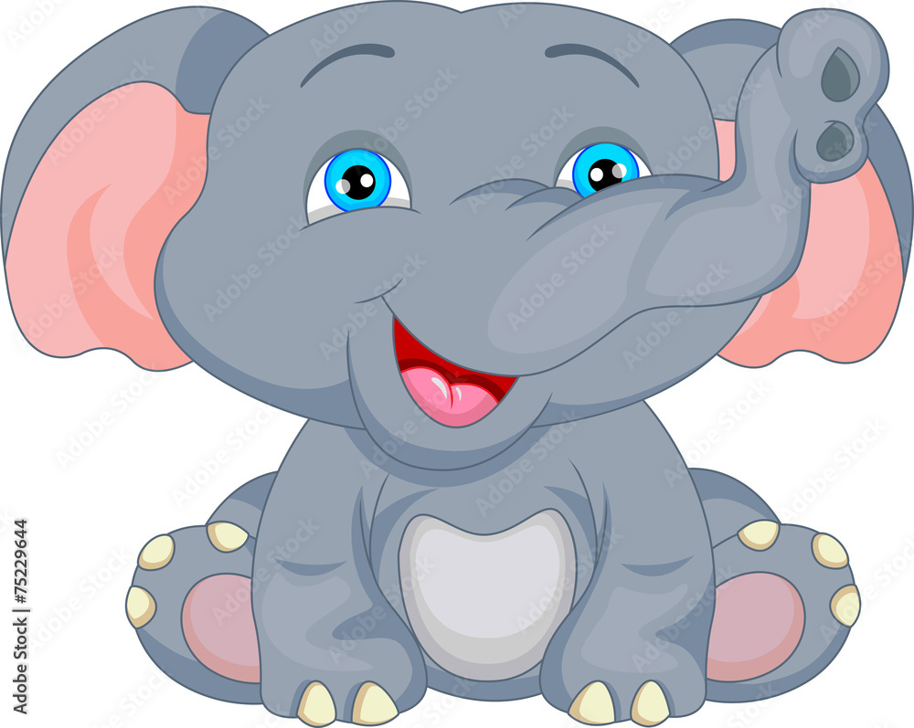 Fototapeta premium cute baby elephant cartoon