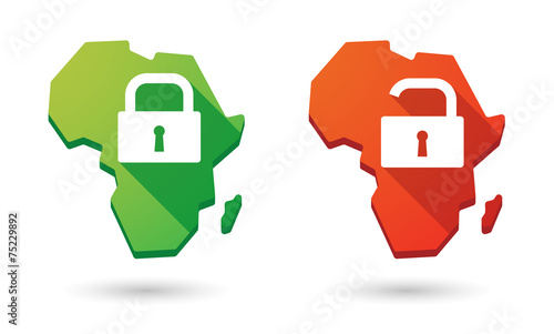 Africa continent map icon set