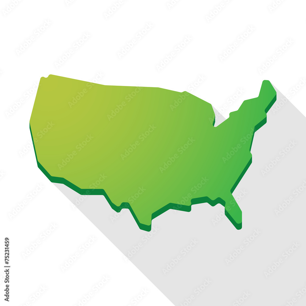 green  USA map icon
