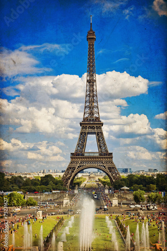 The Eiffel Tower in Paris in vintage style © lapas77