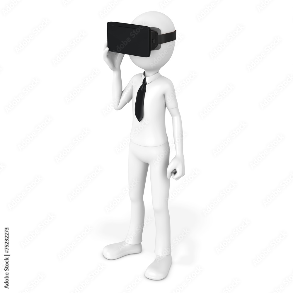 3d man with virtual reality goggles 3d man with virtual reality goggles