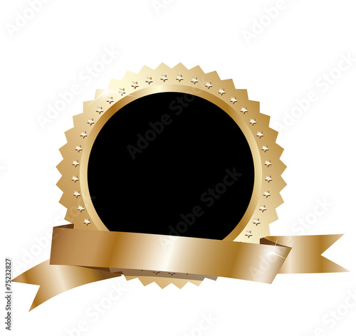 Blank gold label.