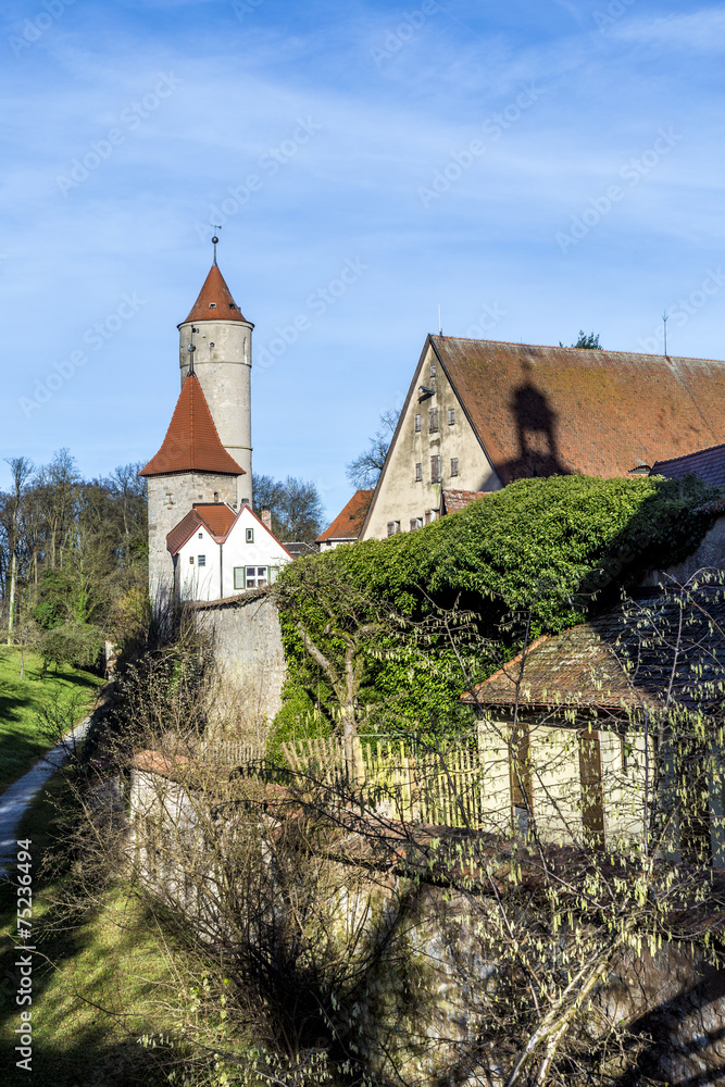 Segringer gate in famous old romantic medieval town of Dinkelsbu