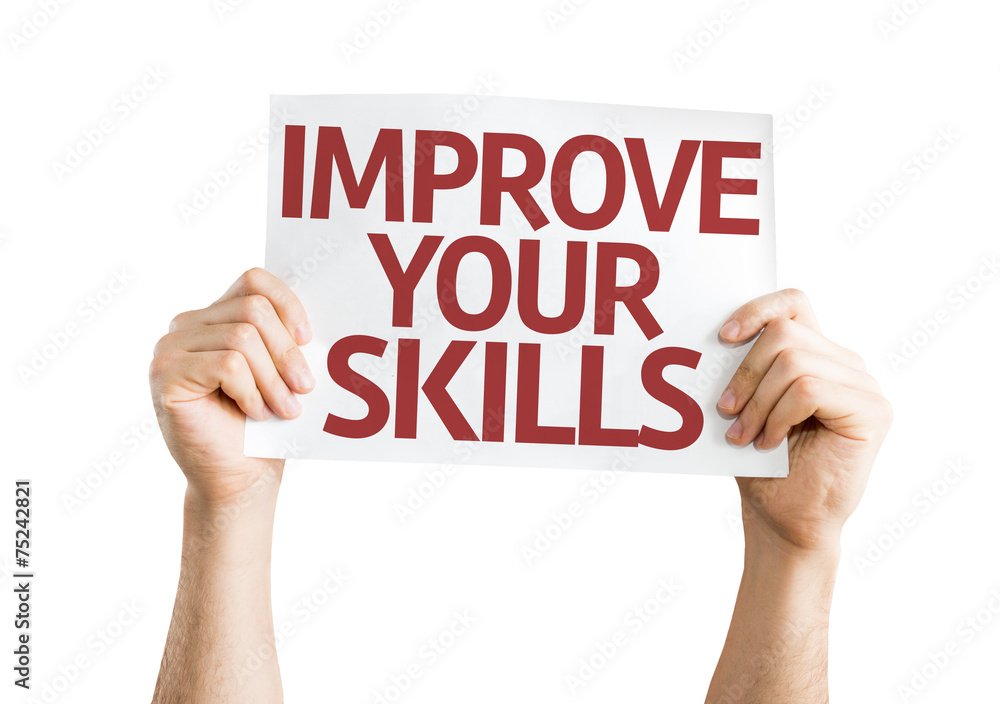 Improve Your Skills card isolated on white background Improve Your Skills card isolated on white background